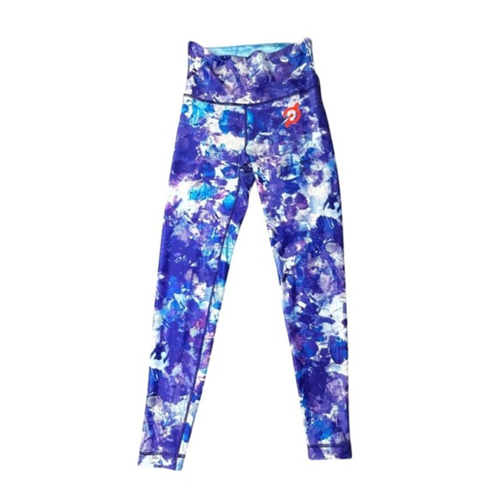 Peloton High Waist Leggings Activewear Pants Size‎ Small Blue Moves Reversible